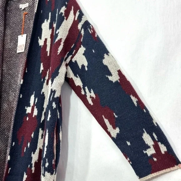 Knox Rose Women’s Navy Blue Long Sleeve Jacquard Knit Open-Front Cardigan - NWT - Picture 4 of 6